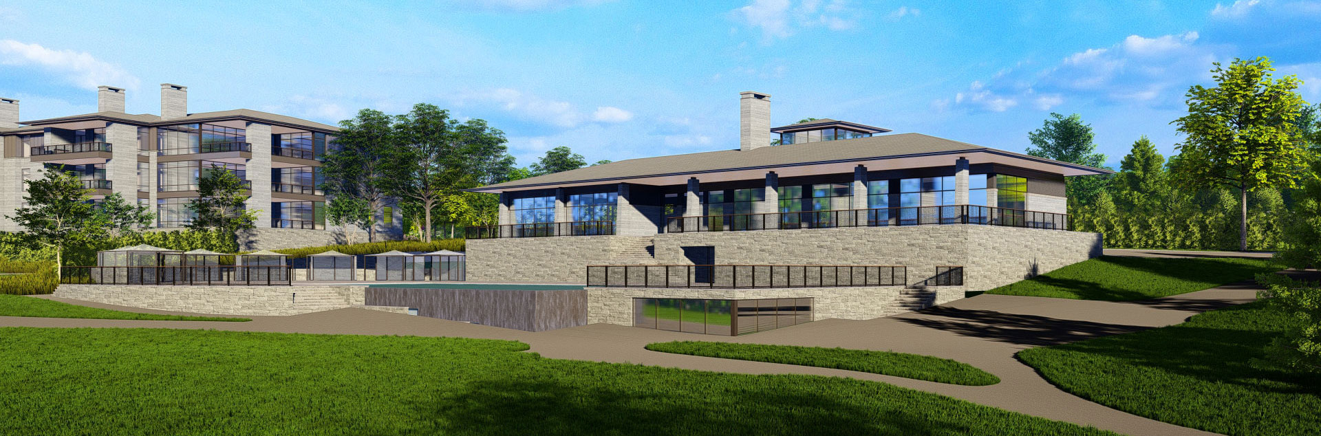 The Summit Club, clubhouse rendering, Westchester County