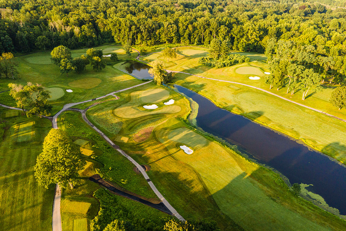 Aerial view of the Summit Club, Armonk, Westchester County, NY